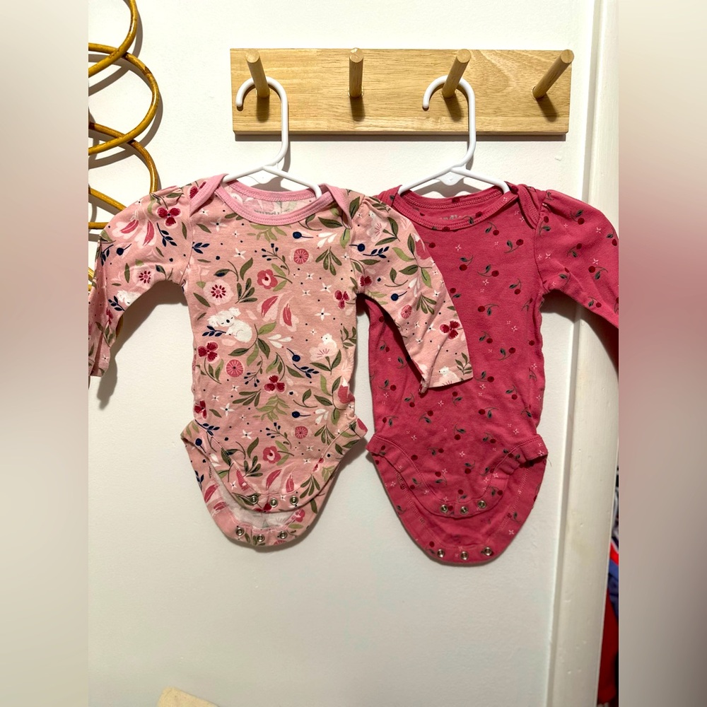 Floral and Cherry Print Kids One Pieces